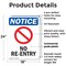 Signmission No Re-Entry OSHA Notice Sign, Plastic, 18in W x 24in L, 2PK OS-2PACK-NS-P-1824-V-14771 - alternate 4